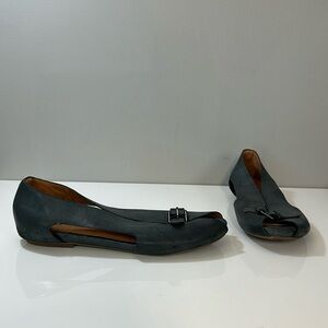 Gentle Souls Bless Word Peep Toe Leather Flats Size 8.5